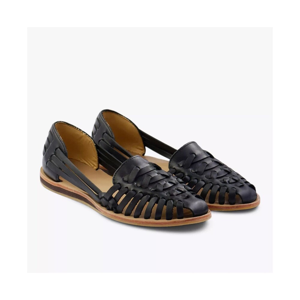 Nisolo‎ Leather Sandal Huarache Women's size US 5 BLACK NIB $138